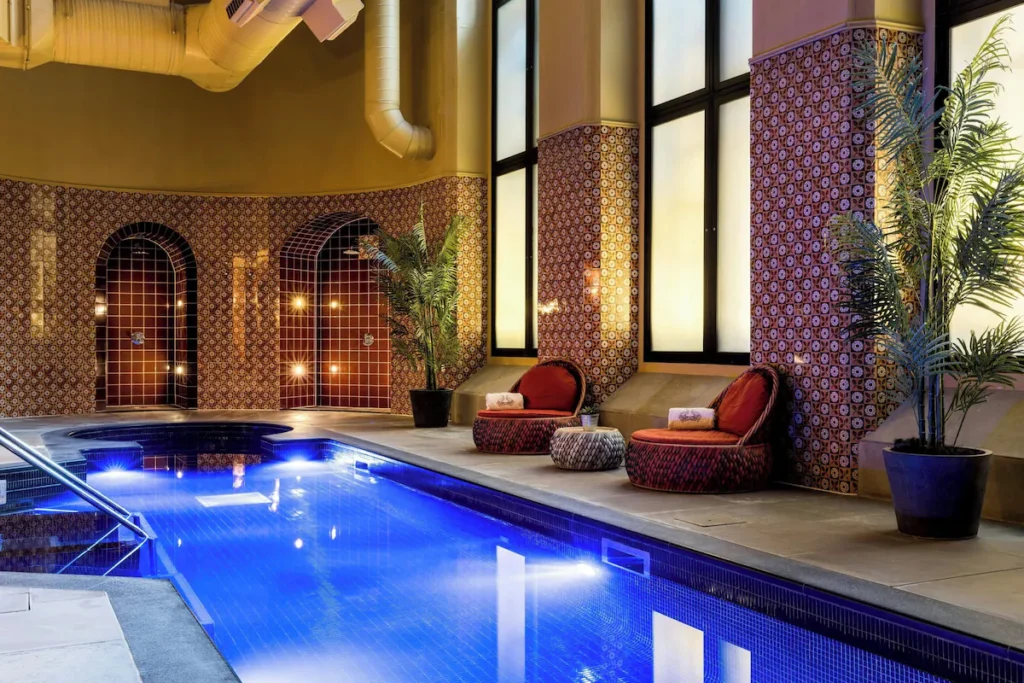 The pool at St Pancras Hotel.