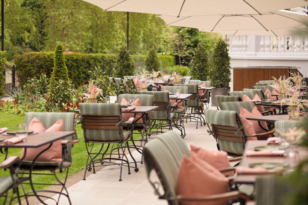 The terrace at Mandarin Oriental Hyde Park.