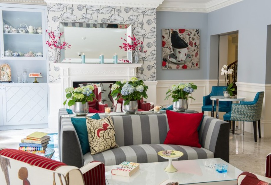 The lounge at The Ampersand Hotel in London.